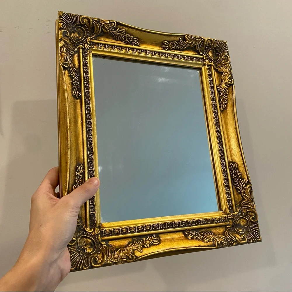 Vintage Ornate Guild Wood Mirror International Bazaar Gold